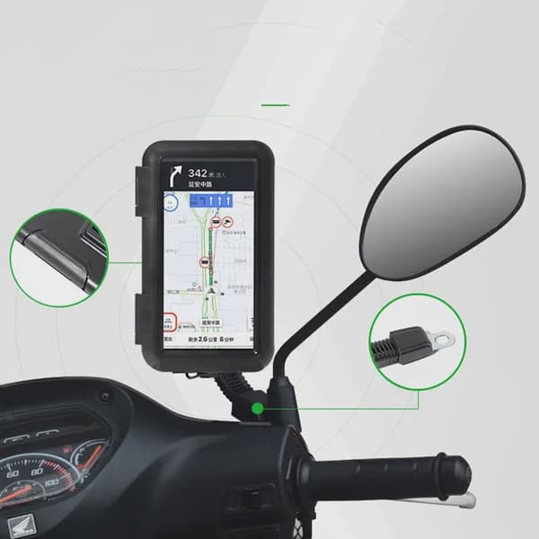 Vandtæt motorcykeltelefonholder til styrmontering til cykel og scooter Handlebar-S