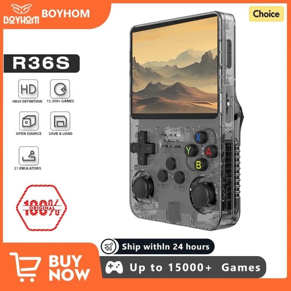 ARKOS R36S Retro Handheld Video Game Console Linux System 3,5 tums IPS-skärm R35s Pro Portable Pocket Video Player 64GB spel White 64GB