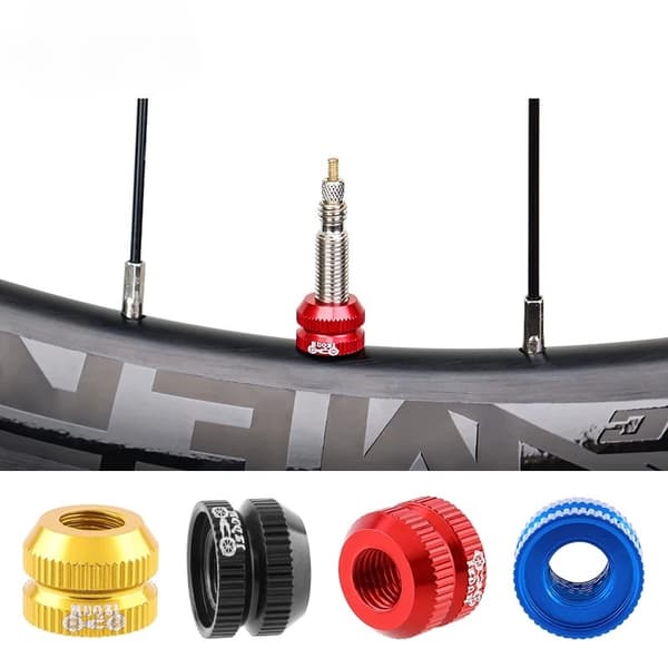 1 par MTB-cykel vakuumdäckventilhattar innerslang muttersäkra Blue Plastic