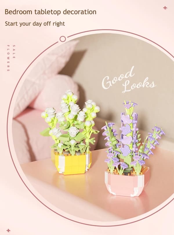 DIY Mini Krukväxt Byggstenar - Kreativ pedagogisk leksak för barn & heminredning present p1265