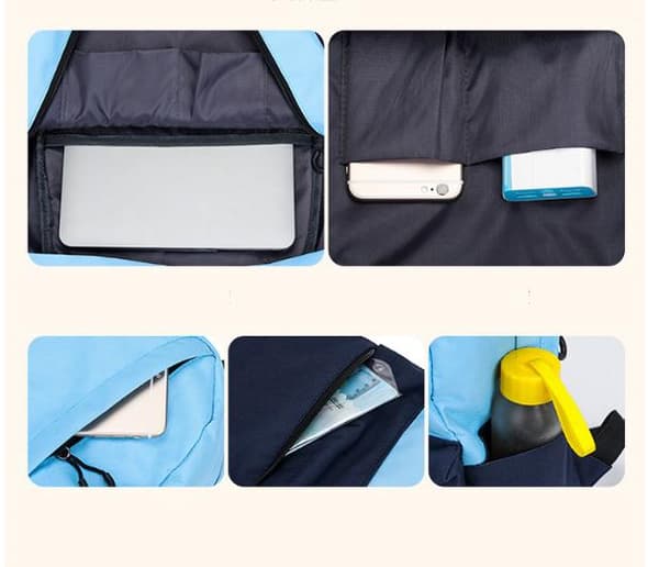 TIK-TOK Backpack - waterproof school bag with USB and Headphone jack Pink