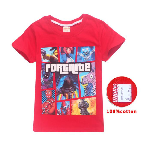 Fortnite T-shirt til børn Red 150 (Modell 8391)