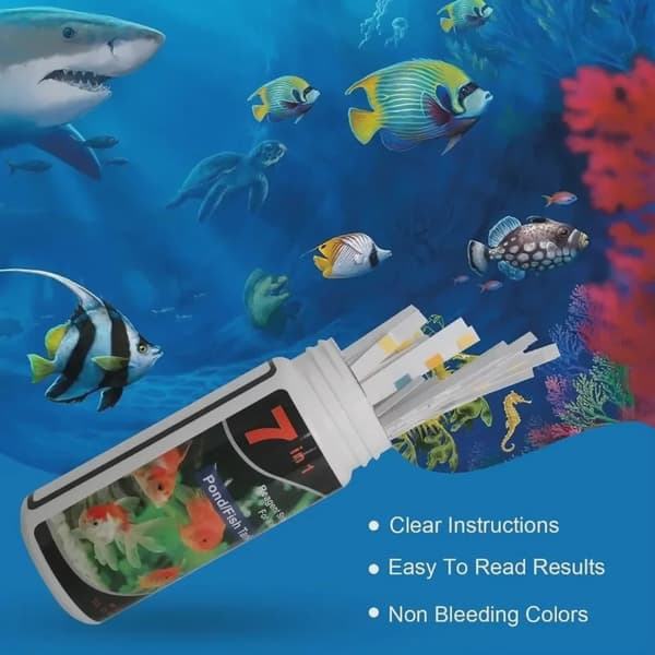 Akvariumtestremsa Sötvattenspool Akvariumvatten pH-testremsor Vattenkvalitet Akvariumtestremsa pH-kvalitetskit Aquarium 100pcs-7in1