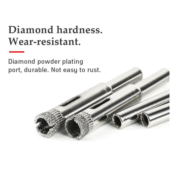 Diamantbelagda borrtillbehör Bits Hålsåg Glas Granitfräs Öppnare Bits Glashålöppnare 5 pcs  4 mm