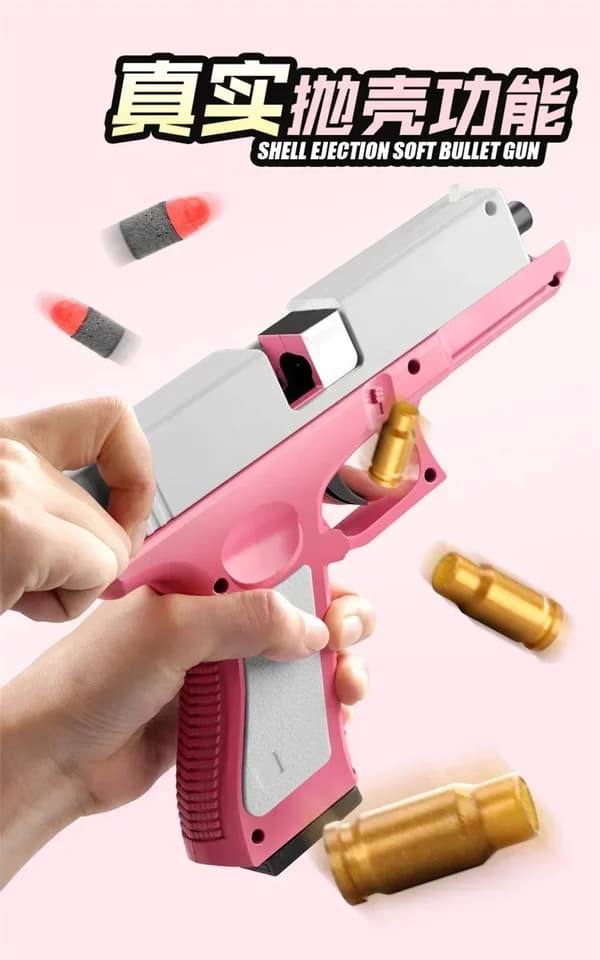Shell Ejecting Airsoft Pistol -leluase ulkopeleihin - Pehmeä luoti ammunta lapsille 10sets
