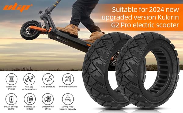 Ulip 9x3.0-5.5 Offroad Solid Slanglöst Däck 9" Punkteringssäkert för 2024 Kukirin G2 Pro Scooter 1Set from EU
