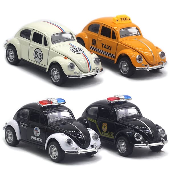 1:32 Beetle legeringsbil støbt metal klassisk legetøjsmodel med pull-back-funktion til børnegaver A931 Black With box