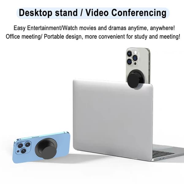 Magnetisk foldbar telefonholder til MagSafe iPhone Samsung Ring udvidelig stikkontakt black