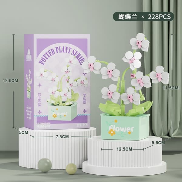 Mini DIY Blombukett Byggklossar Set för barn och vuxna - Creative Construction Gift 603-09-111pcs-no box