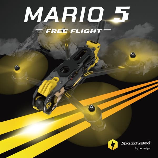 SpeedyBee Mario 5 Frame 5 tommer DC / XH-version med kulfiberplade FPV Freestyle RC Racing Drone til O3 / O4 PRO XH O4 Advanced