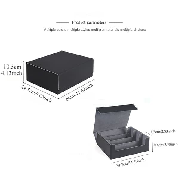 Opbevaringsboks til 1800+ samlekort PU læder Commander Card Deck Case Magnetisk lukning Kortholder Passer til Magic Game Cards red - Inner Grey