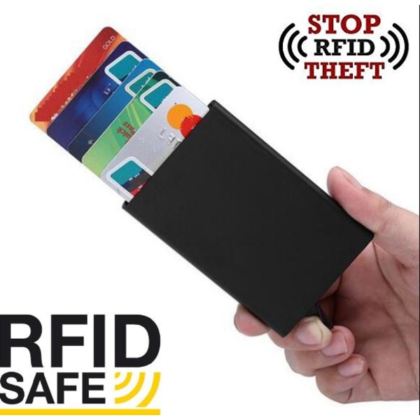 Korttikotelo, jossa suojattu RFID -suoja Alumiinitasku Smart Lompakot Grey