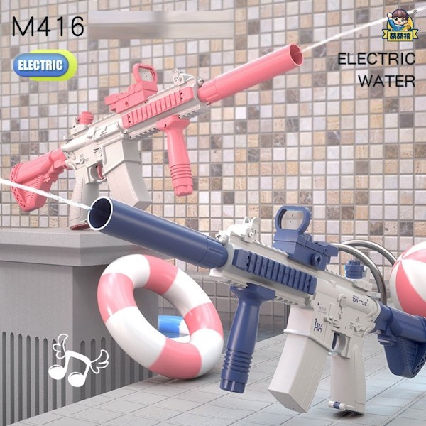 Elektrisk högtrycksvattenpistol M416 - Utomhuslek för barn och vuxna blue