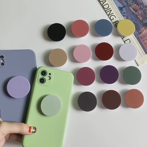 Rund Fingergreb Tok Foldbar Telefonholder til iPhone Huawei Xiaomi Mobiltilbehør 06-pink