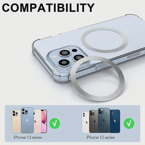 Magnetisk metalpladering i rustfrit stål til Magsafe trådløs oplader til bil og telefon B 10Pcs Mix