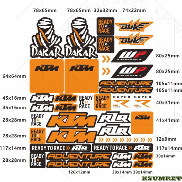 Vinyyli Ktm-moottoripyörän tarraan Style 10
