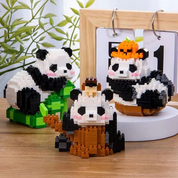 Mini Panda Building Blocks - Söt pedagogisk leksak i stil för barn W1121 Nobox