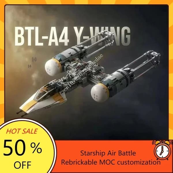 892PCS MOC Space Battle UCS BTL-A4 Y-Wing Gold Squadron Model Custom Pussel Technology DIY Creative Assemble Leksaker Presenter No figure no sticker