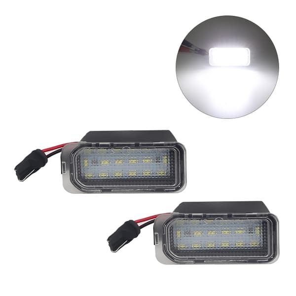2 stk. nummerpladelys 12V LED nummerpladelys til Focus DA3 DYB Fiesta C-MAX Mondeo Kuga Galaxy S-Max ABS plastik