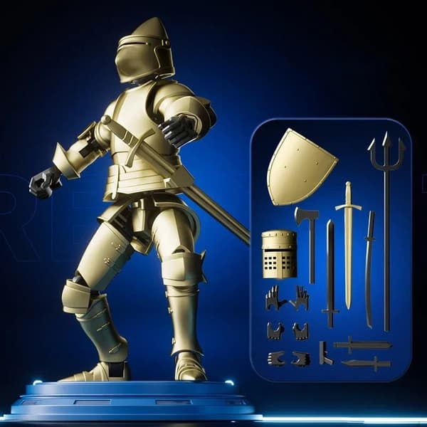 Knight Paladin Action Figur – 13 Jointed Movable Robot – 3D-printet Mannequin Legetøj WHITE
