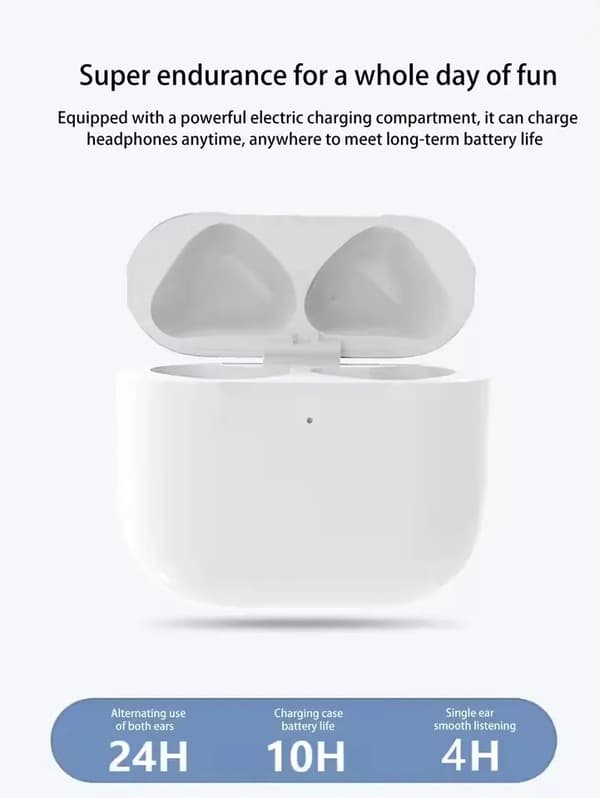 Bluetooth-headset TWS trådlösa hörlurar Bluetooth-hörlurar med lång batteritid, pekkontroll, öronsnäckor för Android IOS PC White