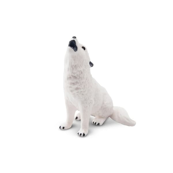 Howling Arctic Wolf Legetøjsfigur - Mini Polar Dyremodel til børn, kageindretning og gaver ML00108