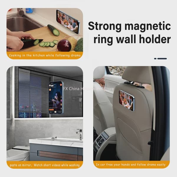 Magnetisk selvklæbende telefonholder – multifunktionel, alsidig mobilholder Black 2pcs Type2