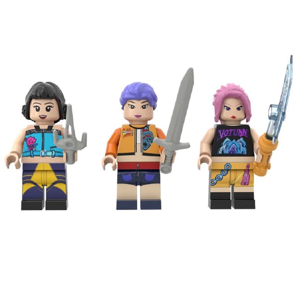 Ny produkt Kpop Devil Hunter Mini Actionfigur Byggstenar Leksak Anime Kringutrustning Skrivbordsdekoration Samling Julklapp 7