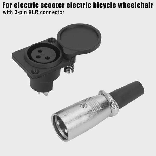3-benet batteriopladerstik Jackstik til elektrisk scooter og el-kørestolsadapter A