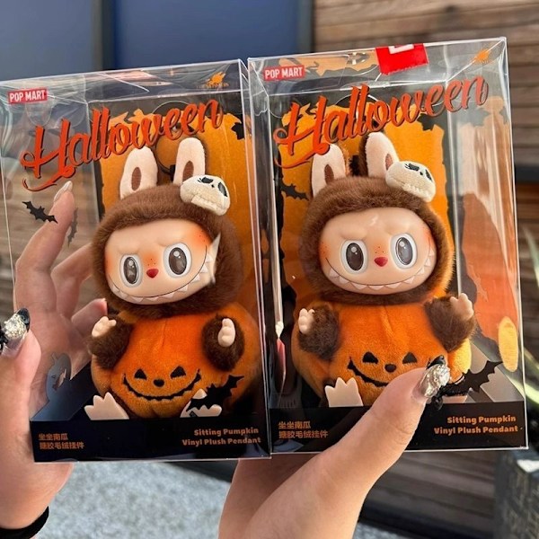 Labubu pumpamonster Halloween karneval Söt tecknad vinyldocka Skrivbordsdekoration Leksak Presentfigurer Dekorativ födelsedagpresent Sacks labubu