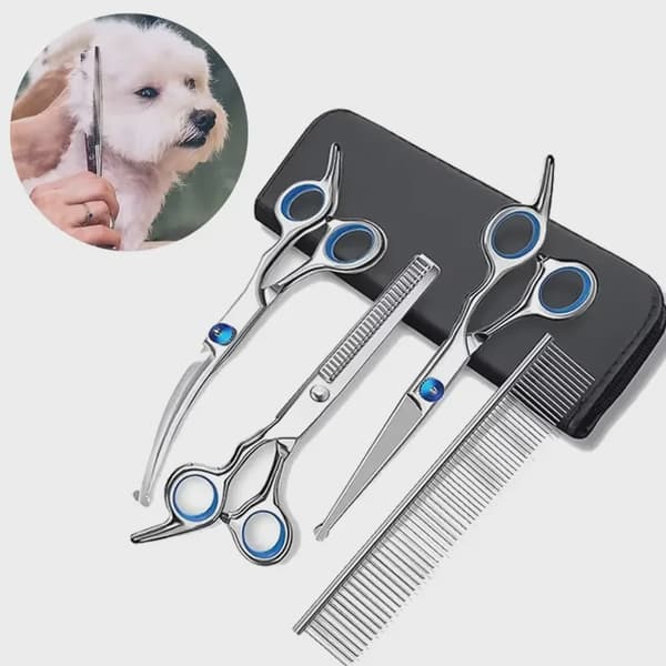 Ambidextrous kæledyrssikker saks i rustfrit stål til hunde med rundt hoved til præcisionstrimning Down Curved Scissors