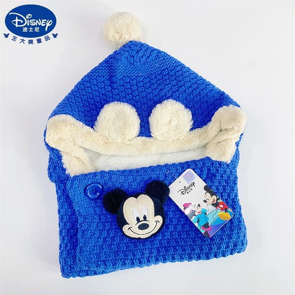 Disney Mickey & Sofia Vinterhue og -tørklædesæt til børn - Ørebeskyttelse til drenge & pigemode navy blue