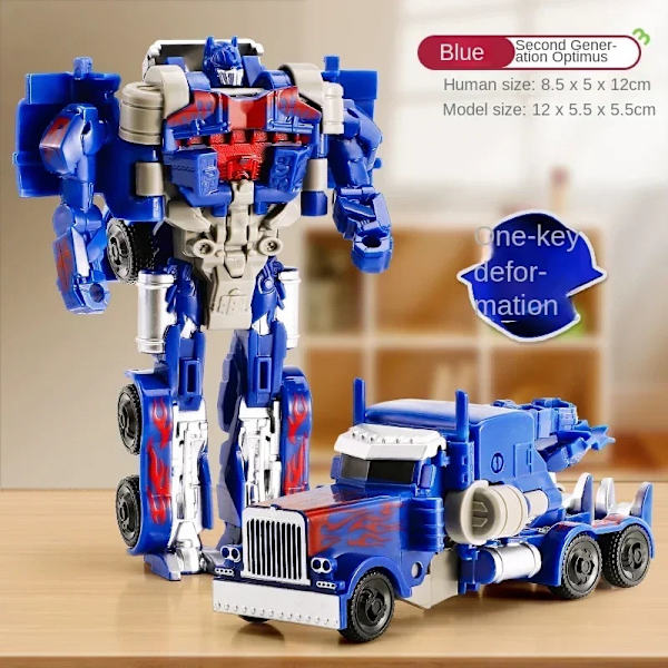 Et-trins deformation bilrobotlegetøj - transformerende actionfigur til børn, puslespilsmodel White