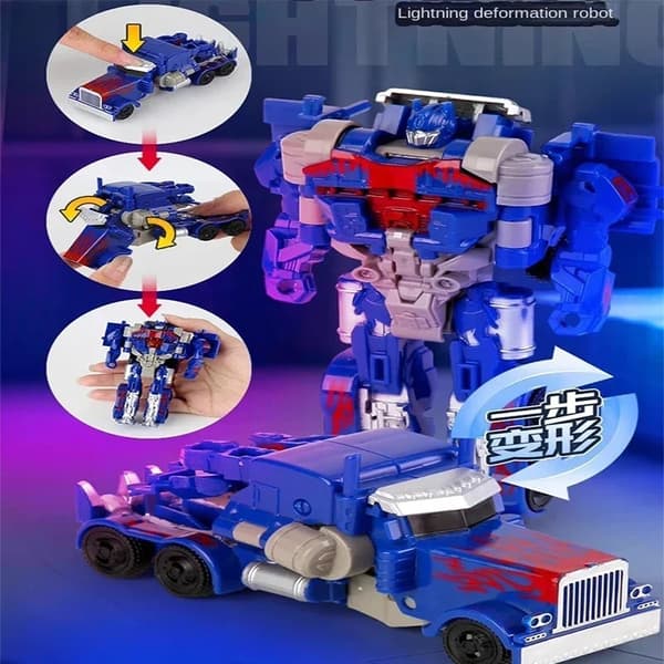 Transforming Car Robot Toy – One-Step Deformation Anime Action Figur – Pusselmodell Yellow
