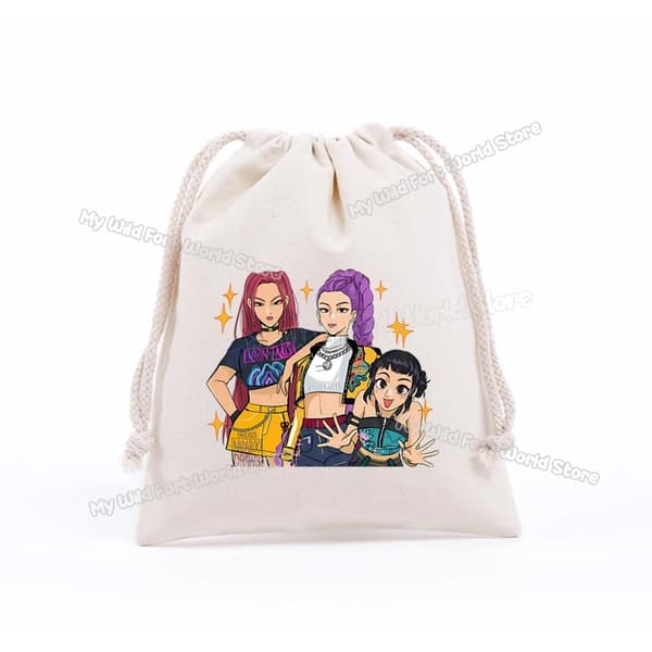 KPop Demon Hunter Drawstring Bag - Barnfest godispåse för roliga evenemang LMNT89