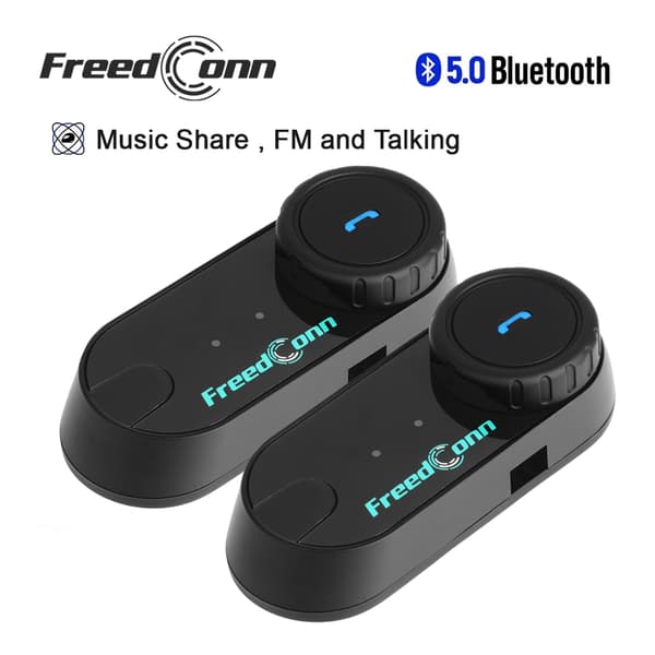 Freedconn Hjälm Bluetooth Headset Grupp Motorcykel Intercom Hörlurar FM Musikdelning Intercom Upp Till 6 Förare T Com VB VB-Two Set