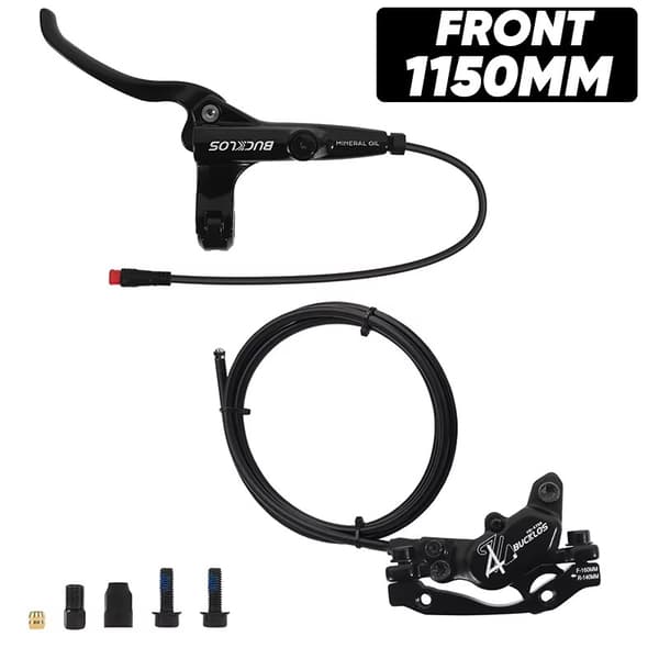 BUCKLOS MTB 4-kolvs hydrauliska skivbromsar fram bak elcykel scooter Power Off- Front