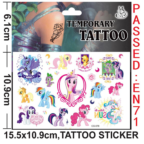 4 My little pony tatoveringer  børnetatoveringer flerfarvet