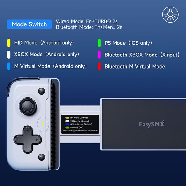 EasySMX M05 Typ C Mobiltelefonkontroll Kompatibel med Android-telefon, molnspel Xbox Game Pass, STADIA, xCloud, GeForce