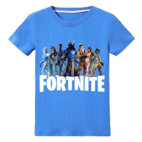 T-paita Fortnite-kuvioisella sinisellä koot 130-150 lapsille Blue Blå 130