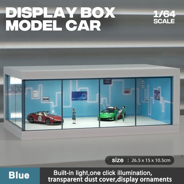 1/64 Garagescene Model Scene med Light Version Simuleringsmodel Scene Dekoration Samling (Eksklusive dukker og bilmodeller) Warning line