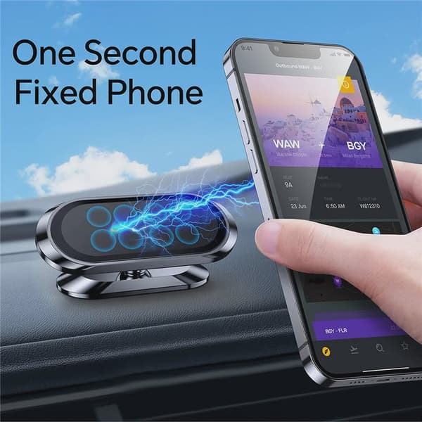 360° roterende magnetisk universal bilholder til iPhone Xiaomi Samsung mobilstativ Silver