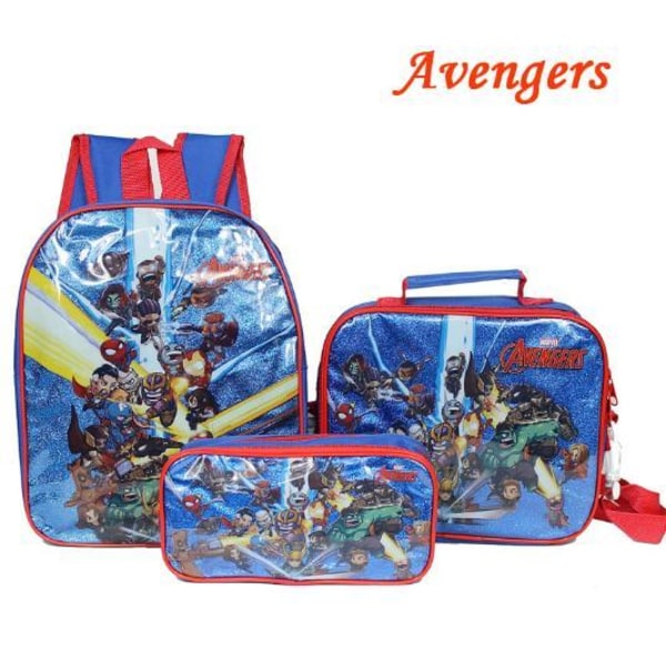 Marvel Avengers -reppu koululaukku, 3 pakkaus syntymäpäivälahja Blue
