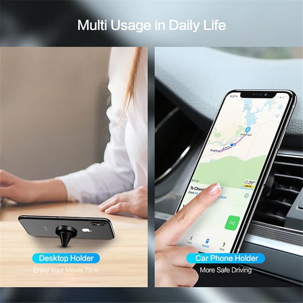 Universal Magnetisk Bilholder Luftventilmontering til iPhone Samsung Xiaomi Rose Gold