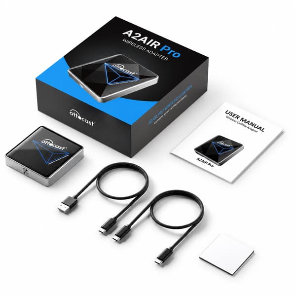 Ottocast A2Air Pro langaton Android Auto -sovitin, Spotify Waze Multimedia, tehdasasenteiseen Adnroid Auto -autoon A2Air Pro