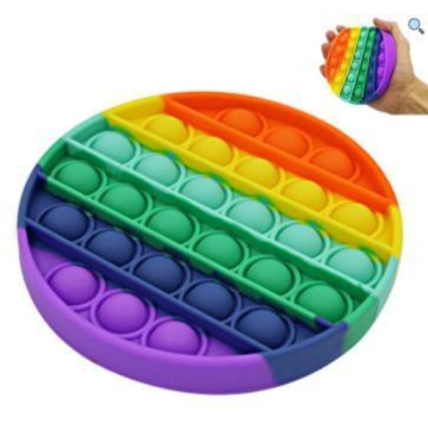 2 Pack Popit Fidget Pop It Rainbow Round - CE-hyväksytty