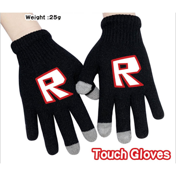 Roblox Svarta Stickade Handskar Med Touch Funktion Touchhandske Black Model 5