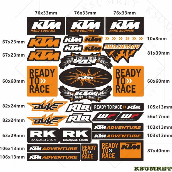 Vinyyli Ktm-tarrat Moottoripyörän logotarra MULTI