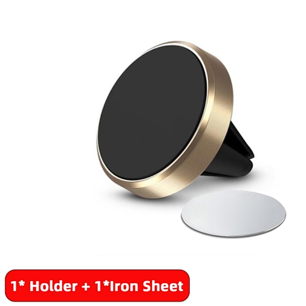 Universal Magnetisk Bilholder Luftventilmontering til iPhone Samsung Xiaomi Gold