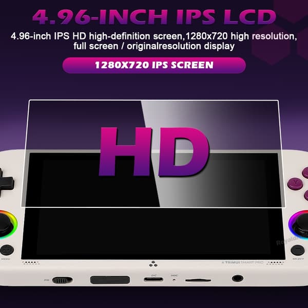 128G 256G Trimui Smart Pro Handheld Game Console 4,96''IPS-skärm Linux System Joystick RGB Lighting 64G White